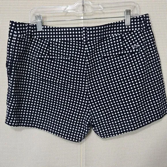 Vineyard Vines Shorts Womens 14 Navy Blue White Polka Dot Chino Day Boat - Picture 4 of 10